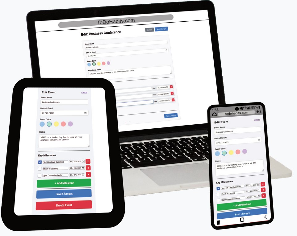 Todo Habits Event Planner Software